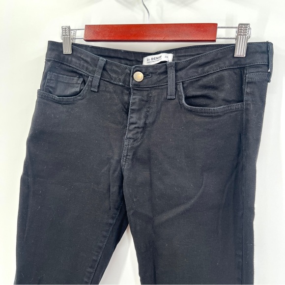 O2 DENIM Woman's Black High Rise Distressed Hem Skinny Jeans Size 28 - Picture 3 of 11